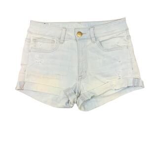 American Eagle Super Stretch Bleach Faded Distressed Cuffed Jean Shorts
